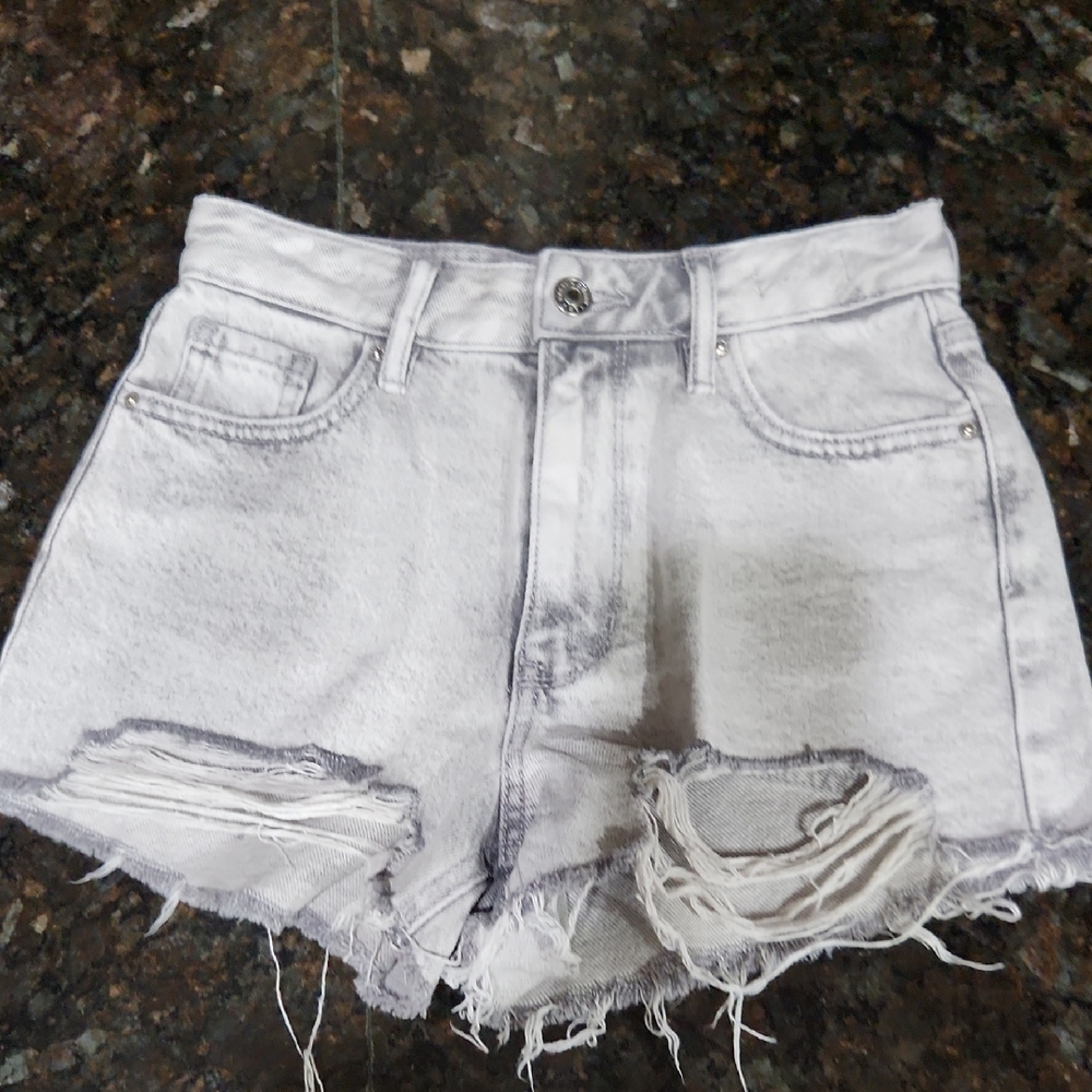 PacSun Light Gray Distressed Jean Shorts - Like New